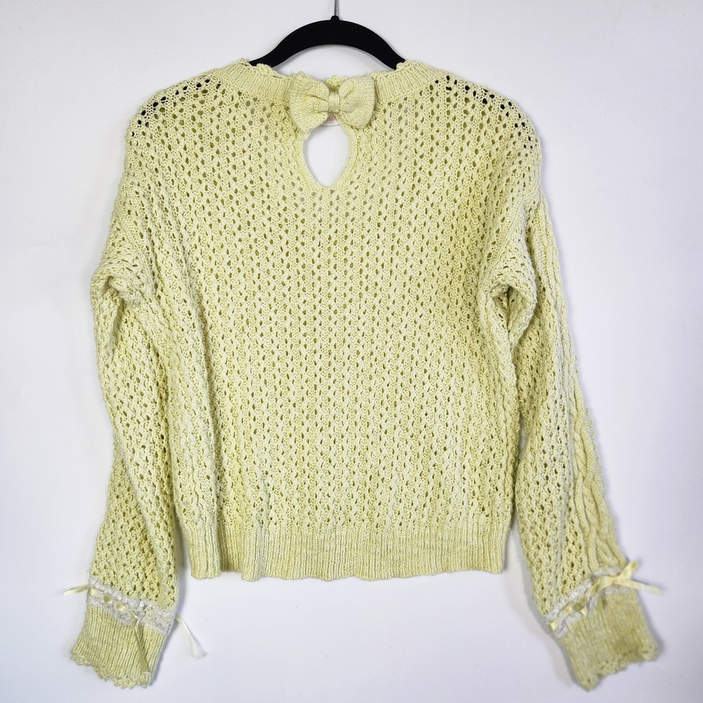 Liz Lisa Pastel Cable Knit Bow Back Cutout‎ Sweater S Kawaii Japanese Fashion - Picture 2 of 7